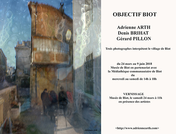 EXPOSITION ADRIENNE ARTH "OBJECTIF BIOT" DU 24 MARS AU 9 JUIN 2018