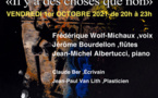 PERFORMANCE FRÉDÉRIQUE WOLF-MICHAUX ET JÉRÔME BOURDELLON LE 1ER OCTOBRE
